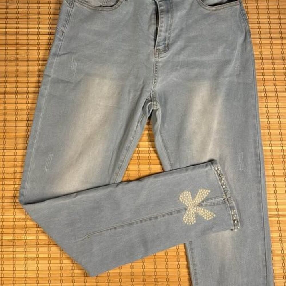 Women’s Jeweled Denim Jeans, NEW